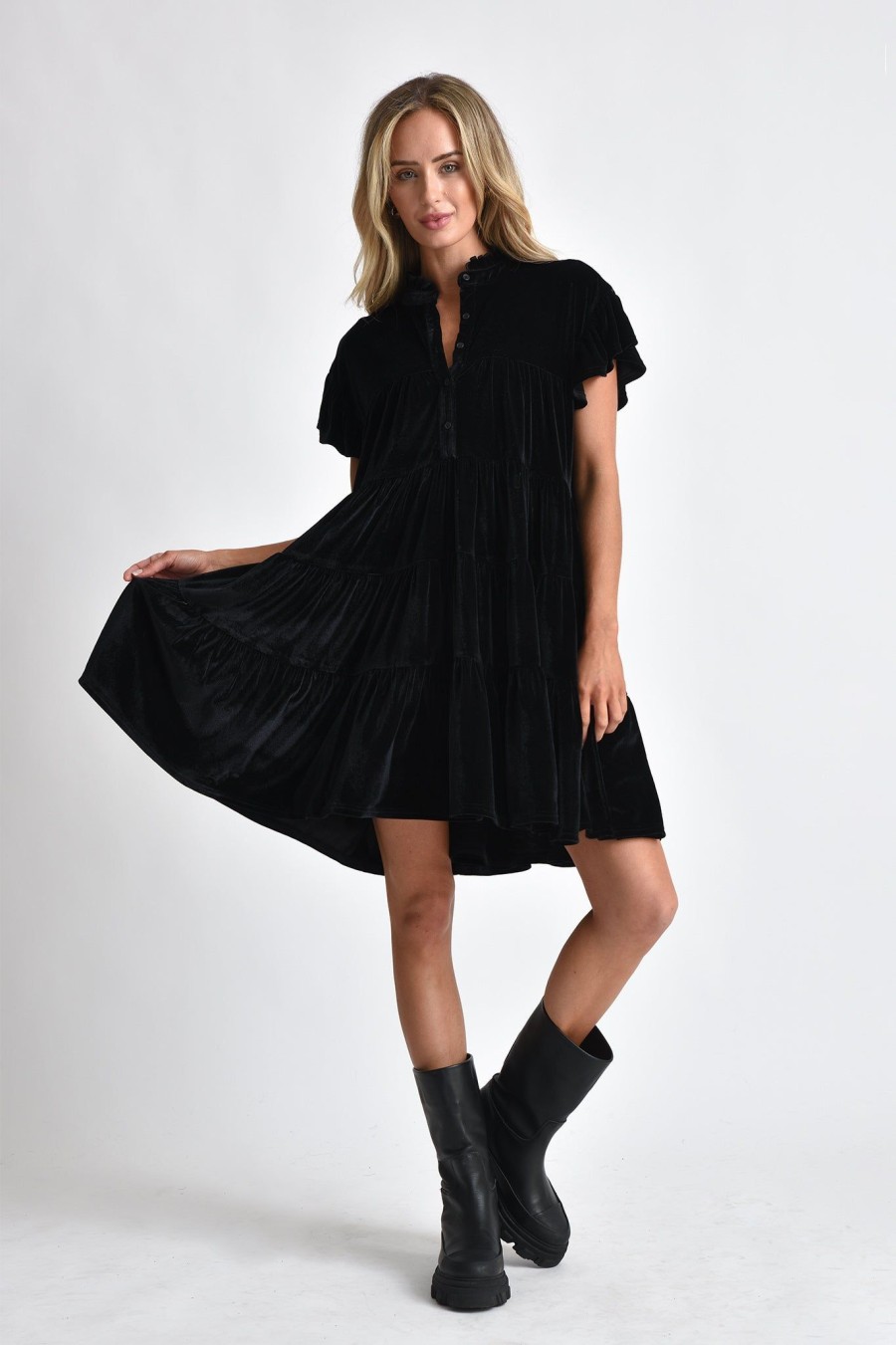 Women Muche & Muchette | Viva Velvet Dress Black