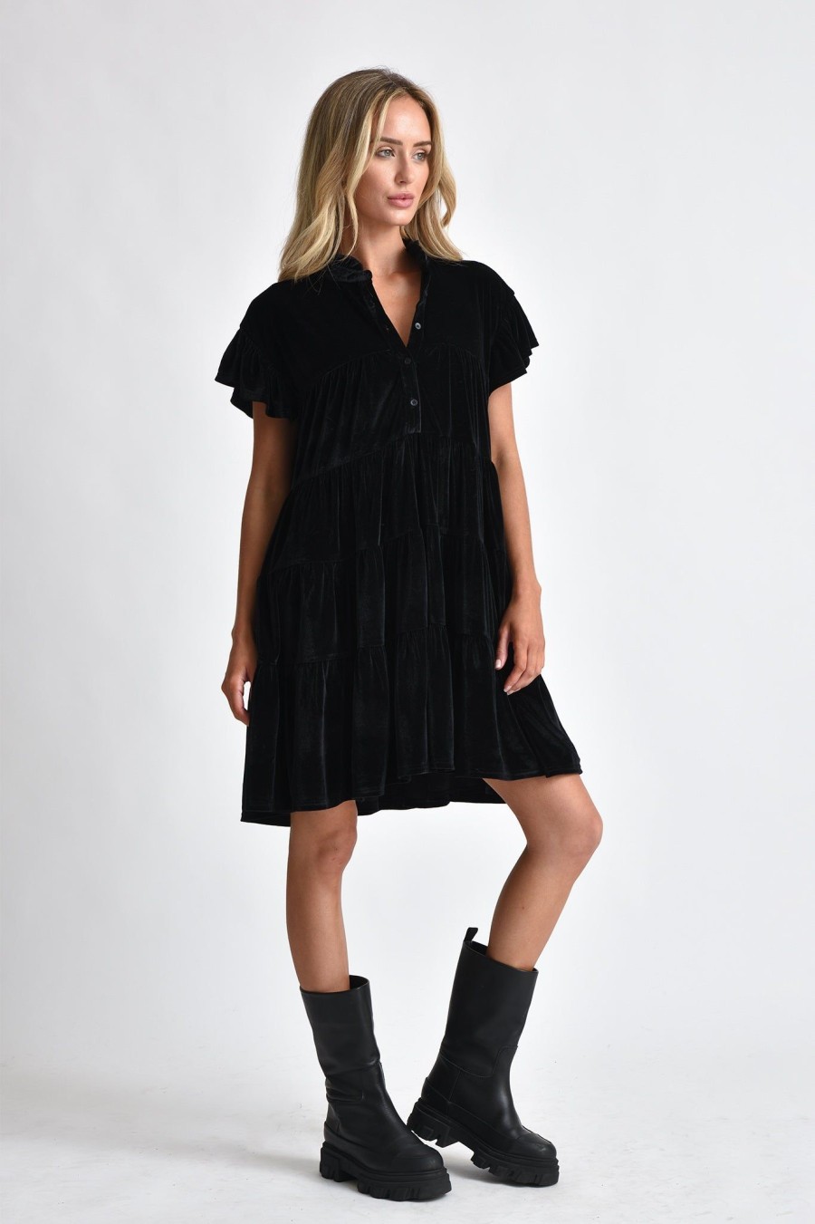 Women Muche & Muchette | Viva Velvet Dress Black