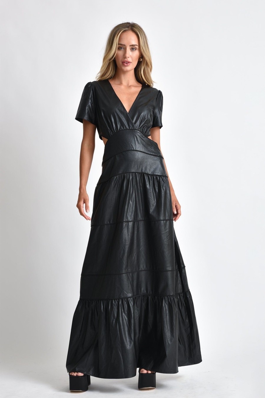 Women Muche & Muchette | Savana Faux Leather Maxi Dress Black