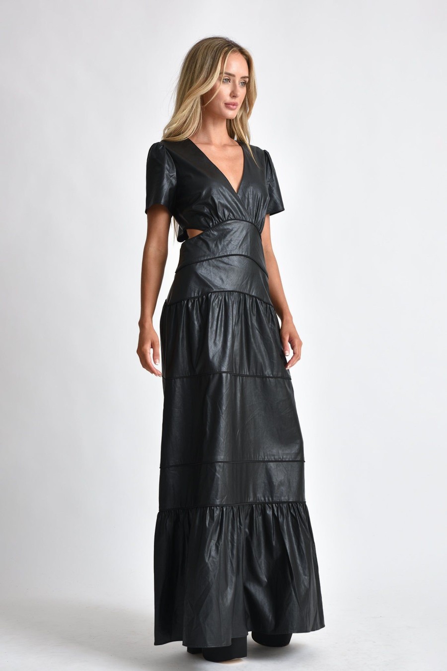 Women Muche & Muchette | Savana Faux Leather Maxi Dress Black